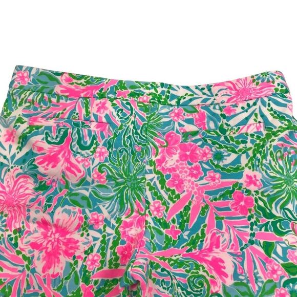LILLY PULITZER Buttercup Knit Shorts Sz 10 Amalfi Blue Leaf It Wild Resort NWT - Picture 10 of 16